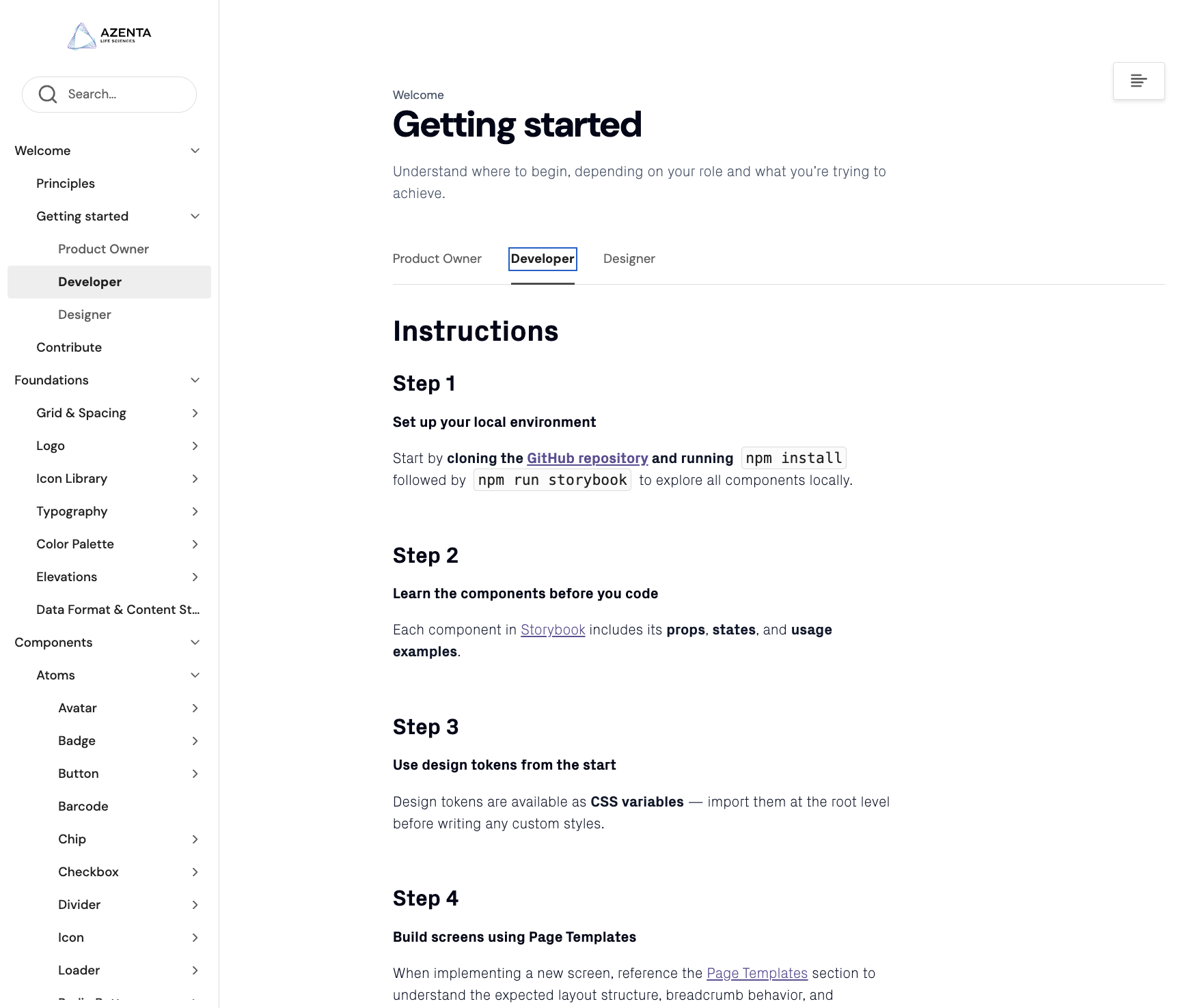 Getting started - Designer